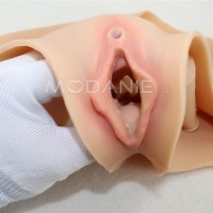 Culotte transgenre Avec sondage évacuateur amovible et faux vagin Culotte de féminisation en silicone haut-élastique