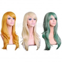 Longue Perruque bouclée pour cosplay ou travesti Cheveux postiches pas cher 3 couleurs à choisir