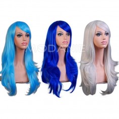 Longue Perruque bouclée pour cosplay ou travesti Cheveux postiches femme 3 couleurs à choisir
