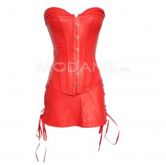 Simple et sexy corset femme en PU Corset souple et confortable de haute qualité en couleur noire ou rouge 9 tailles disponibles