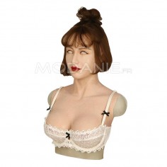 Masque réaliste avec bust faux sein en silicone Produits de se travestir crossdresser