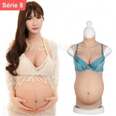 Buste faux sein avec ventre de grossesse 8ème génération sein silicone avec ventre Se travstir en femme enceinte