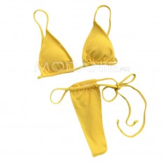 GRANDE TAILLE Sexy lingerie jaune avec string pour s'adapter au buste faux sein ou combinaison féminisation