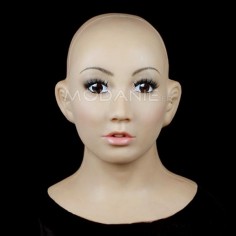 Masque intégral de déguisement en silicone transgenre femme avec maquillage