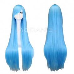 Bleue perruque longue Cheveux raides Cheveux postiches pas cher pour cosplay ou travesti