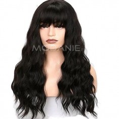 Noire perruque bouclée Perruque longue Cheveux postiches Cheveux artificiel