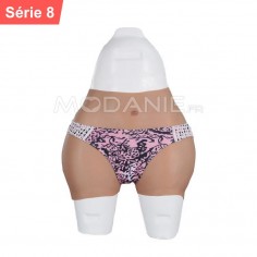 8ÈME GÉNÉRATION Pantalon de féminisation en silicone haut-élastique avec fesse généreuse Faux vagin 