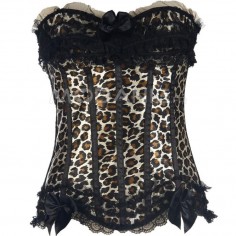 Moderne corset à imprimé de léopard ornée de nœud papillon Corset femme spéciale de haute qualité 9 tailles disponibles
