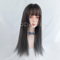 Perruque femme longue et raide de couleur dégradé Cheveux artificiels de bonne qualité pour se travestir