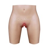 Pantalon transgenre Court pantalon de féminisation en silicone haut-élastique Avec sondage évacuateur et faux vagin
