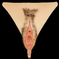 Culotte transgenre Culotte T-string Avec faux vagin Avec poils de pubis
